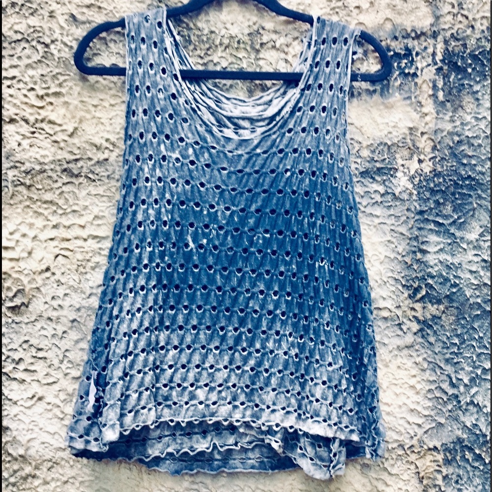 Tank Top Mona B Double Layer Gray Flowy - Picture 7 of 8